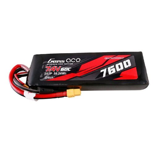GEA762S60X6GT Gens Ace G-Tech 7600mAh 7.4V 60C 2S2P LiPo Pack With XT60 Plug