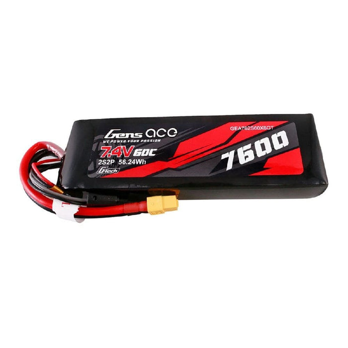 GEA762S60X6GT Gens Ace G-Tech 7600mAh 7.4V 60C 2S2P LiPo Pack With XT60 Plug
