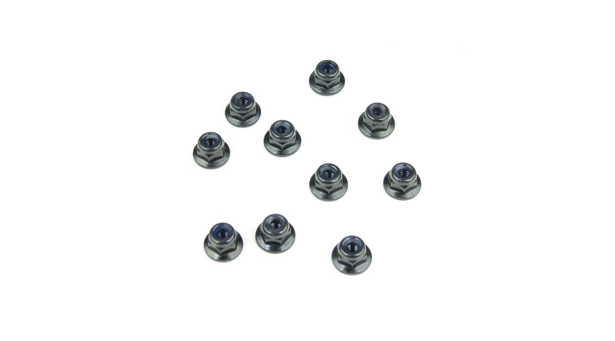 TKR1211 M3 Locknuts Flanged, Black (10)