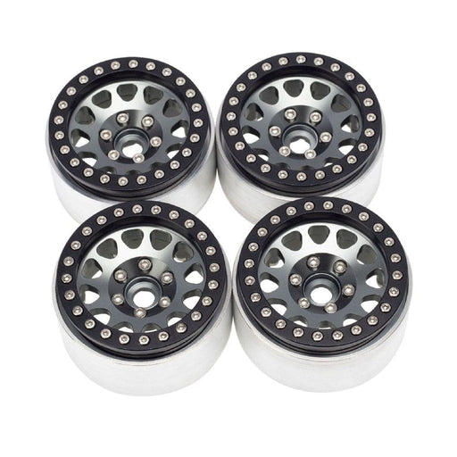 HDTCW03014C Hobby Details 1.9" AL Triangle-Round Beadlock Wheels - Grey (4)