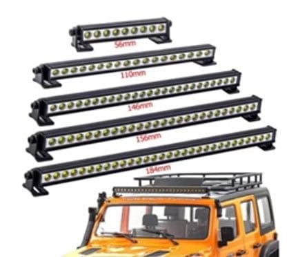 HDTLR05002A Hobby Details 1/10 Light Bar - 9 LED (White) 5-8V, Roof Mount, 56mm Wide, Receiver Plug