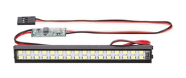 HDTLR05006, Hobby Details 1/10 Double Row Light Bar - 48 LED (White) 5-8V, Roof Mount, Receiver Plug 146.7x10.3mm