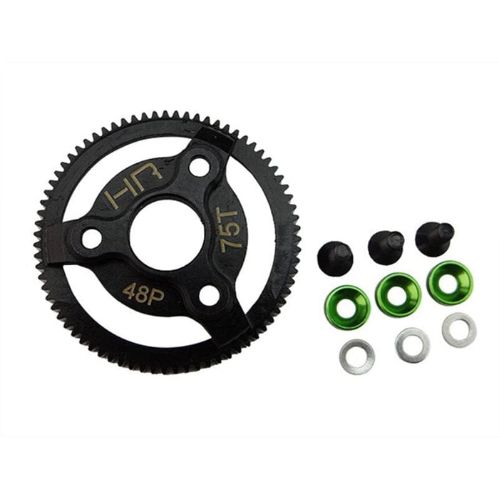 STE875 Tg Green Steel 75T 48P Spur Gear Slash