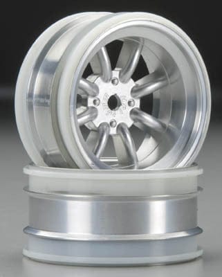 HPI3943 MX60 8-Spoke Wheel 6mm Offset Matte Chrome (2)