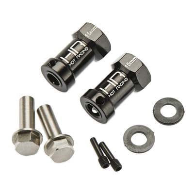 HRASCX10FT01 Wheel Hub Extensions 15mm w/12mm Hex SCX1 (2)