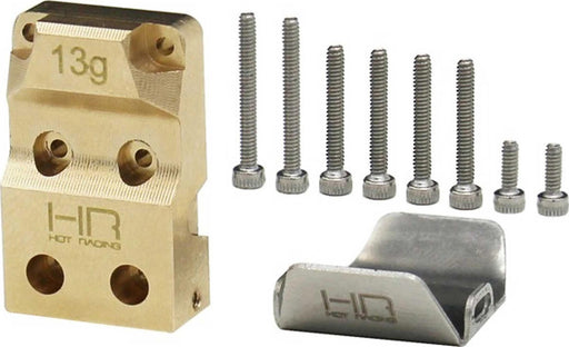 HRASXTF12CP Brass Diff Cover w/ SS skid plate SCX24