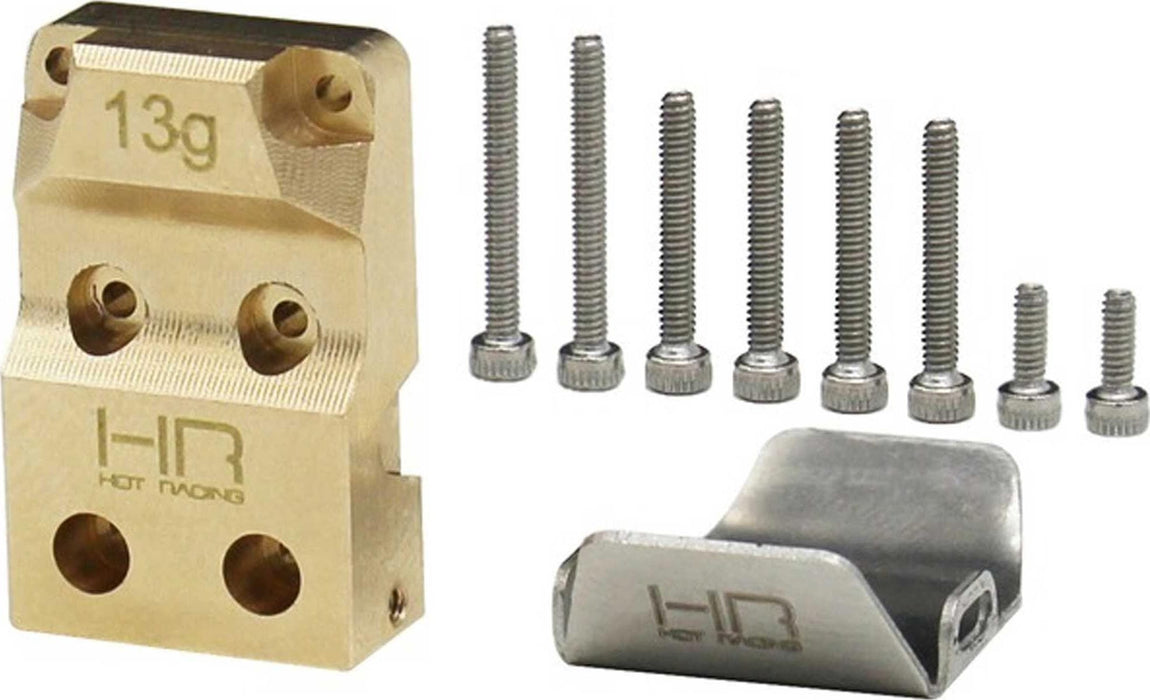 HRASXTF12CP Brass Diff Cover w/ SS skid plate SCX24