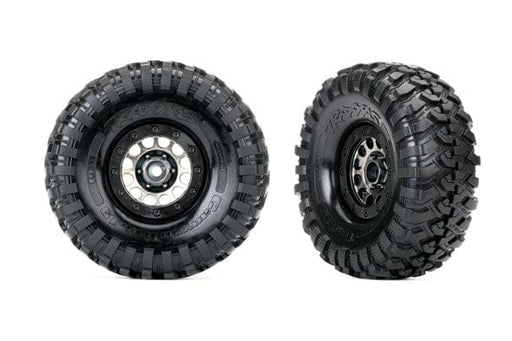 TRA8174 Traxxas Tires and wheels, assembled (Method 105 black chrome beadlock wheels, Canyon Trail 1.9' tires, foam inserts)