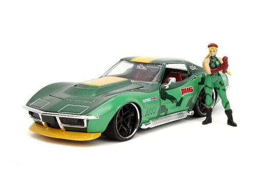 JAD30837 Jada 1/24 "Hollywood Rides" Street Fighter 1969 Corvette Stingray With Cammy - Candy Green