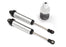 TRA8451 Shocks, GTR, 134mm, silver aluminum (fully assembled w/o springs) (front, no threads) (2)