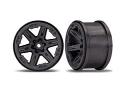 TRA6772  Wheels, Rustler 4X4 2.8' (black) (2)