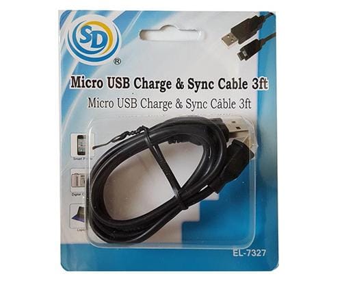 EL-7327  MICRO USB CHARGE & SYNC CABLE 3FT SAMSUNG
