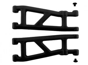 RPM70762 FRONT A-ARMS W/BULKHEAD, BLACK: GT2