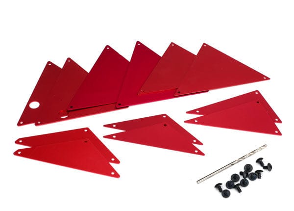 TRA8434R Traxxas Tube chassis, inner panels, aluminum (red-anodized) (front (2)/ wheel well (4)/ middle (4)/ rear (2))