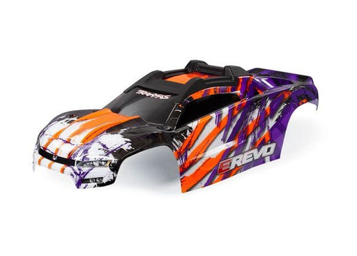 TRA8611T Traxxas Body, E-Revo, purple/ window, grill, lights decal sheet