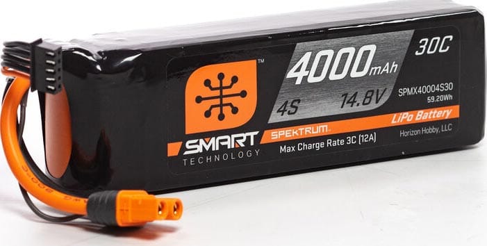 SPMX40004S30 4000mAh 4S 14.8V Smart LiPo Battery 30C; IC3