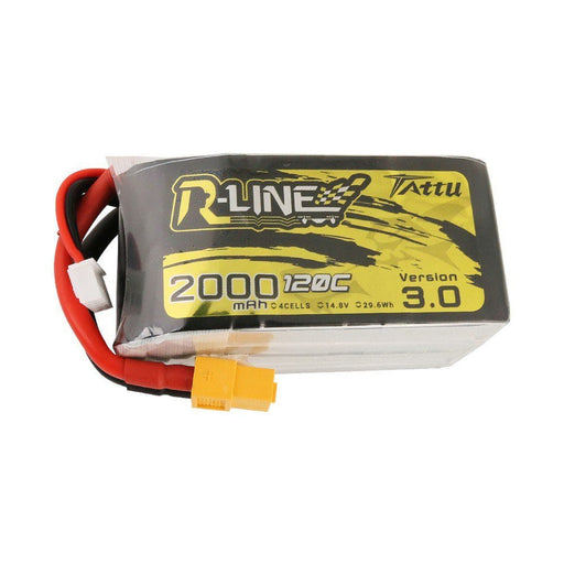 TA-RL3-120C-2000-4S1P Tattu R-Line - 599 - Version 3.0 2000mAh 14.8V 120C 4S1P Lipo Battery Pack with XT60