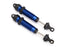 TRA8460X Traxxas Shocks, GTR, 139mm, aluminum (blue-anodized) (complete w/ spring pre-load spacers) (rear, threaded) (2)