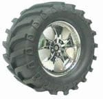 RDL45020C Pre-Mounted Monster Tires - Oval W/Tractor (Pair) 5.5 - Chrome