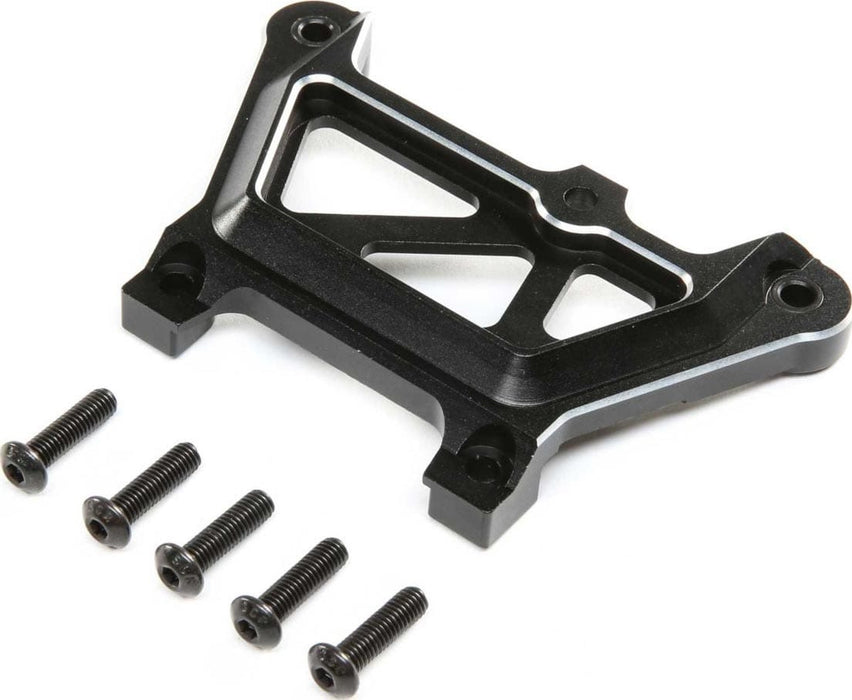 LOS351018 Front Top Plate, Aluminum, Black: DBXL-E 2.0