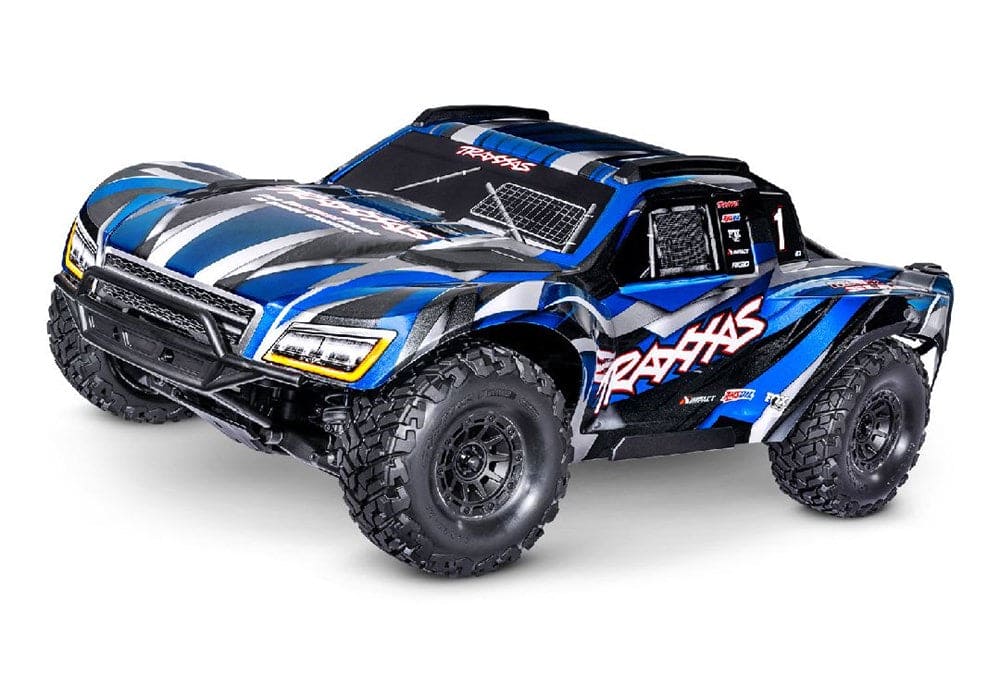 TRA102076-4BLUE Traxxas Maxx Slash 1/8 4WD Brushless Short Course Truck - Blue  ***Recommended Battery and Charger Completer Pack part # TRA2990 TO RUN THIS TRUCK