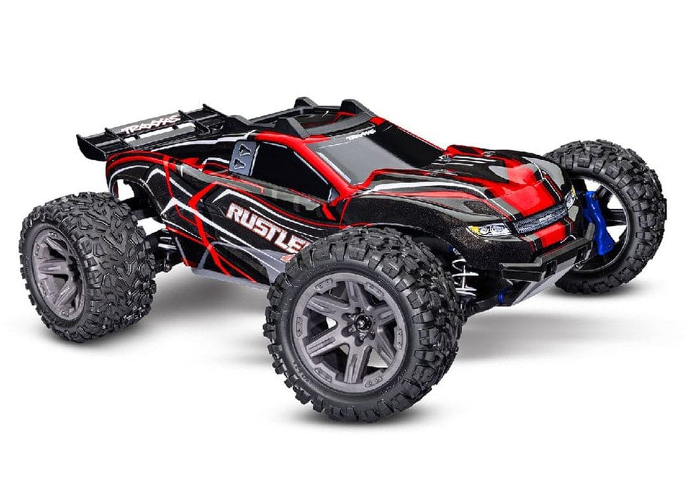 TRA67164-4RED Traxxas Rustler 1/10 4X4 Brushless Stadium Truck RTR - Red **Free battery charger with the purchase of this truck. Please add TRA2827X and TRA2920 to your order  to get it free.** if you order from this promotion it is final sale