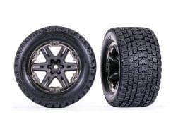 TRA6764-BLKCR Traxxas glued (2.8") (RXT black chrome wheels, Gravix tires)