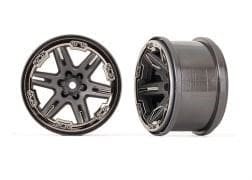 TRA6772-BLKCR Traxxas Wheels, RXT 2.8" (charcoal gray & black chrome) (2)