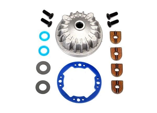 tra6781 Traxxas Housing, center differential (aluminum)/ x-ring gaskets