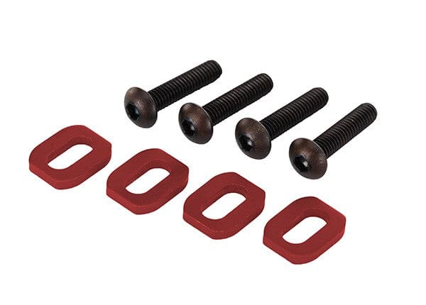TRA7759R Traxxas Washers, motor mount, aluminum (red-anodized) (4)/ 4x18m