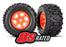 TRA7774T Traxxas Sledgehammer Tires on Orange Wheels for X-Maxx (2)