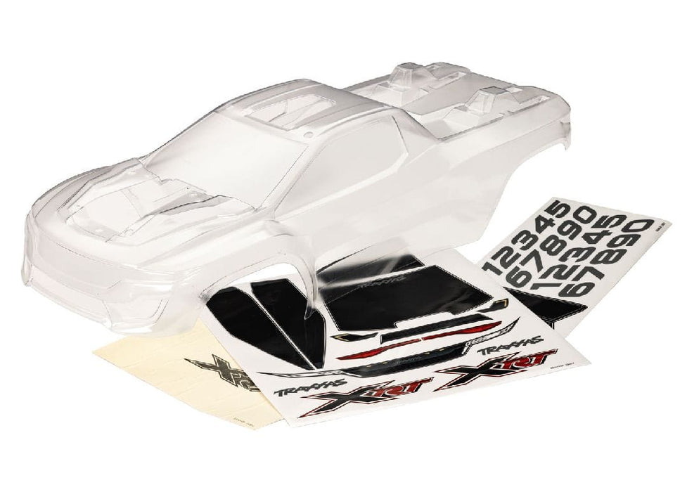 TRA7812 Traxxas Body, XRT (Clear)/ Window Masks/ Decal Sheet