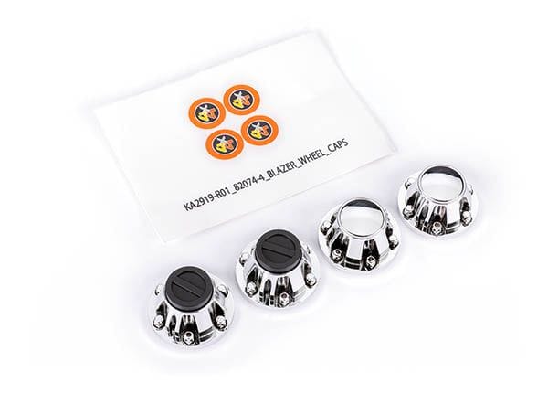 TRA8164X Traxxas Center Caps, Wheel (Chrome) (Front (2), Rear (2))