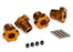 TRA8654A Wheel hubs, splined, 17mm (orange-anodized) (4)/ 4x5 GS