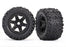 TRA8672  Tires & wheels, assembled, glued (black wheels, Talon EXT tires, foam inserts) (2) (17mm splined)