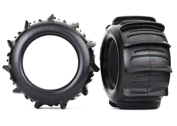 TRA8673  Tires, paddle 3.8 (2)/ foam inserts (2)