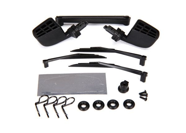 TRA8817 Traxxas Mirrors, side, black (left & right)/ o-rings (4)/ windsh