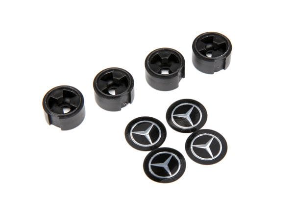 TRA8873 Traxxas Center caps, Mercedes-Benz G 500 wheel (black) (4) (requ