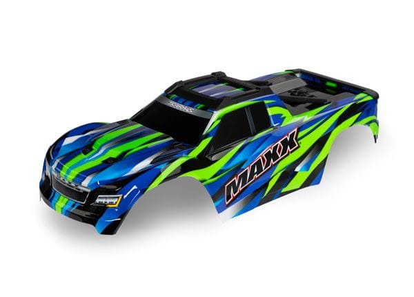 TRA8918G Traxxas Body, Maxx V2, green (painted, decals applied)