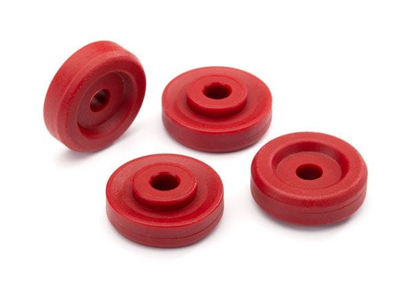TRA8957R Traxxas Wheel washers, red (4)
