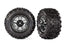 TRA9072 Traxxas Tires & wheels, assembled, glued (black chrome 2.8" wheels, Sledgehammer tires, foam inserts) (2) (TSM rated)