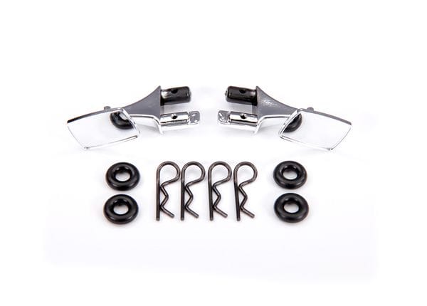 TRA9118 Traxxas Mirrors, side, chrome (left & right)/ o-rings (4)/ body