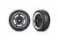TRA9372 Traxxas Tires and wheels, assembled (blk w/ chrme whls) (frt)