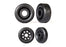 TRA9461 Traxxas Wheels, wheelie bar, black (26mm (2), 18mm (2))