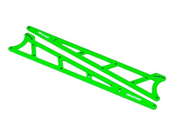 TRA9462G Traxxas Side plates, wheelie bar, green (aluminum) (2)