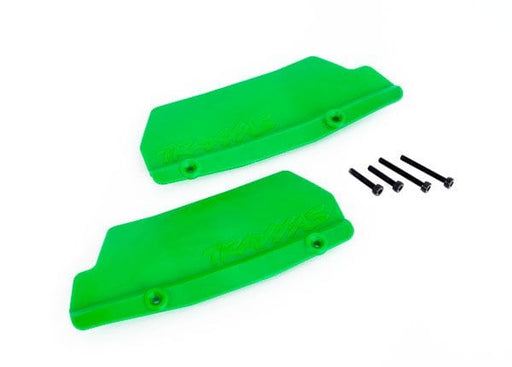 TRA9519G Traxxas Mud guards, rear, green (left and right)/ 3x15 CCS (2)