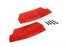 TRA9519R Traxxas Mud guards, rear, red (left and right)/ 3x15 CCS (2)