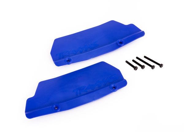 TRA9519X Traxxas Mud guards, rear, blue (left and right)/ 3x15 CCS (2)