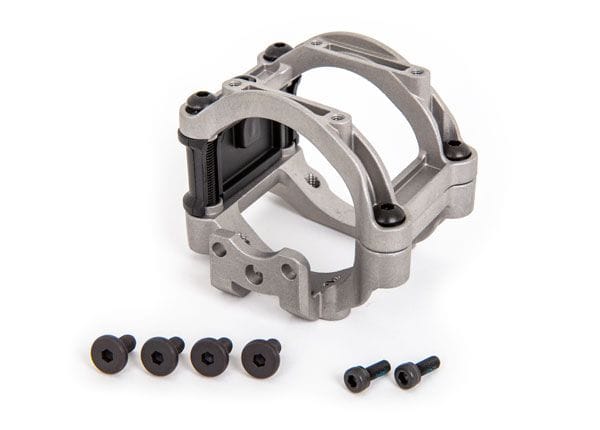 TRA9589 Traxxas Motor mount, aluminum (upper and lower)/ motor mount spacer/ hardware