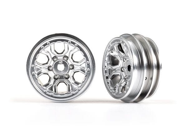 TRA9770-SATIN Traxxas Wheels, 1.0" (Statin Chrome) (2)
